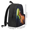 thumbnail image 2 of Lsque Tennis Ball In Fire1 Pattern Adult Backpack – Durable & Lightweight PU Canvas Storage Bag , 15” Laptop Compartment, and Multiple Pockets, 2 of 7