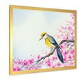 thumbnail image 2 of Beautiful Bird Sitting On Flowering Branch 36 in x 36 in Framed Painting Canvas Art Print, by Designart, 2 of 4
