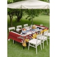 thumbnail image 3 of Outdoor Tablecloth with Umbrella Hole and Zipper, Pig Sunflowers Rectangle Table Cloth 54x80 Inch Waterproof Tablecloth, Eucalyptus Leaves Floral Bees Red Barn Picnic Table Cover for Patio Camping, 3 of 7