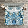 thumbnail image 3 of Ambesonne Blue Quilted Bedspread Set 3 Pcs, Tribe Koala, King Size, Blue, 3 of 3