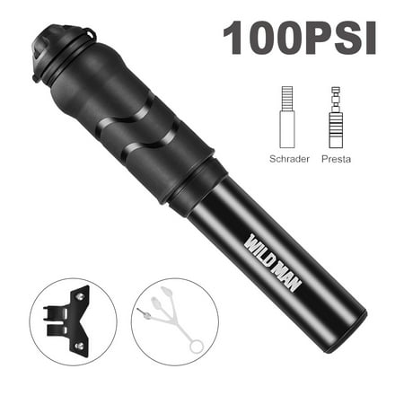 Mini Bike Pump - 100PSI Pressure Portable Tire Air Pump Durable Cycling Inflator, Suitable for Schrader Valve and Presta (Best Portable Bicycle Pump)