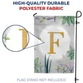 thumbnail image 4 of America Forever Simply Golden Monogram F Garden Flag, 12.5 x 18 inch Double Sided, Floral Letter Banner, Spring Yard Decoration, 4 of 5