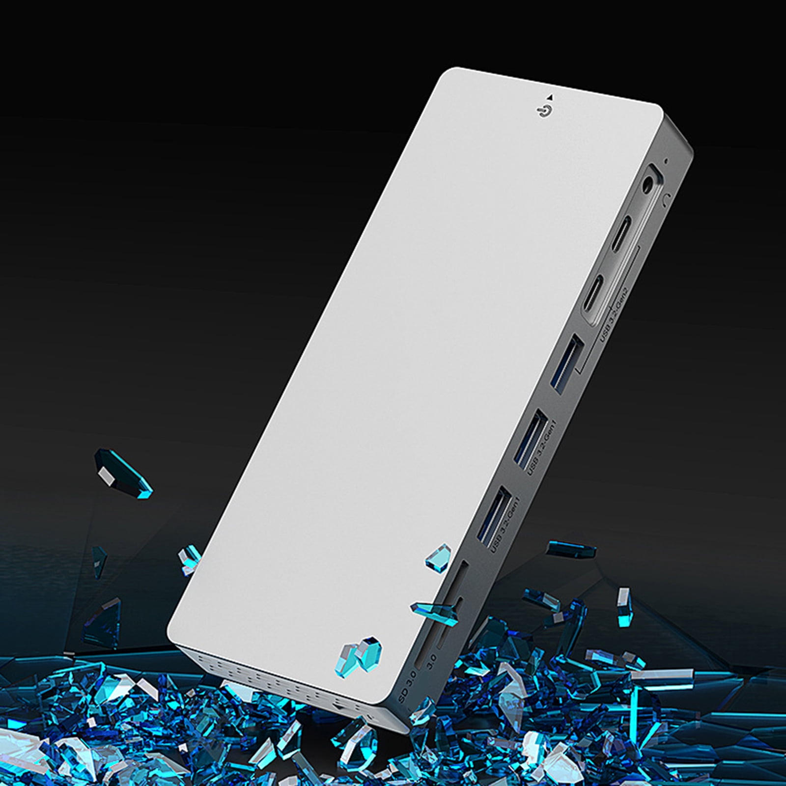 Aluminum USB C Docking Station 14 Port 4K 60Hz HDTV 100WPD Fast Charging Card Reader For Laptop