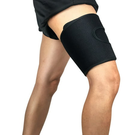 Thigh Brace - Hamstring Quad Wrap - Adjustable Compression Sleeve Support for Pulled Groin Muscle, Sprains, Quadricep, Tendinitis, Workouts, Cellulite Slimmer, Sports Injury Recovery - Men,