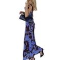 thumbnail image 3 of Women'S Spaghetti Strap Maxi Dress Floral Print Back Criss Lace-Up Party Long Dresses Blue S, 3 of 9