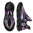 thumbnail image 1 of Zapatos planos con estampado de huellas de perro para mujer, zapatillas transpirables suaves con cordones, zapatos casuales de plataforma, 1 of 6