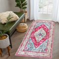 thumbnail image 2 of HAHDAXIA Persian Runner Rug 2x4 Washable Rugs Hallway Runner Rugs Non-Slip Kitchen Rugs Runner Vintage Throw Small Area Rug Runners Carpet for Bedroom Bathroom Entryway Laundry Room Rug (2'x4, 2 of 7