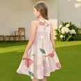 thumbnail image 7 of Abcomgle Girls Summer Dress Size 14-16 Casual Halter Neck Sleeveless Midi Dress Floral Print A-line Sundresses Basic Swing Dresses 11-12 Years,Light pink, 7 of 7