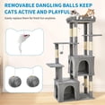 thumbnail image 4 of 61" Multi-Level Cat Tree for Indoor Cats, Heavy-Duty Tower for Large Adult & Maine Coon Cats with Extra-Large Perch, 2 Spacious Condos, Natural Sisal Scratch Posts & Play Toys(Light Gray), 4 of 7