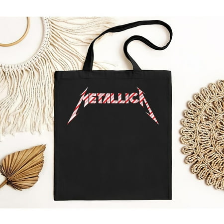 vintage Metallica Holiday Merch Collection Candy Crane Logo Christmas Gift Tote Bag-TH21174