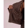 thumbnail image 4 of Women's Brown Striped Jacket, Casual Long Sleeve Outerwear for Fall and Winter, 4 of 8