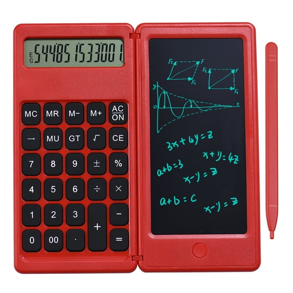 Foldable Calculator & 6 Inch LCD Writing Tablet Digital Drawing Pad 12 Digits Display with