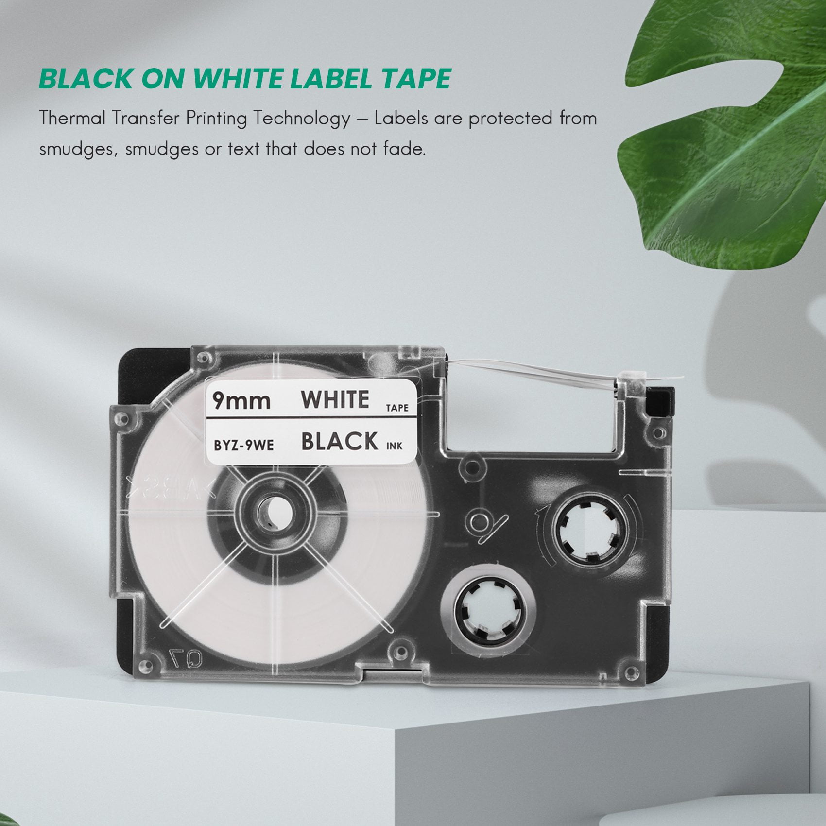 3 Pack 9mm Black on White Label Tape Label Maker Compatible with KL120