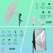 Photography Lighting kit with Backdrops, 8.5ftx10ft Backdrop Stand, 5 tripod stands and Bulb, Umbrella Softbox Continuous Lighting, Photo Studio Equipment for Portrait Product Photo Shoot