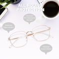 thumbnail image 4 of Gafas de protección UV cuadradas de metal OPTOFENDY que bloquean la luz azul, 4 of 7