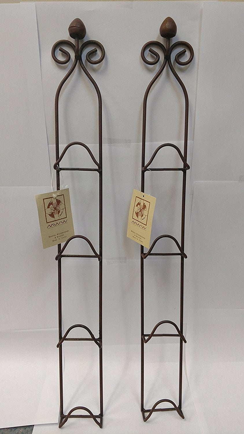 s and Weavers Metal Vertical Plate Racks, Mini, Rust Colored, Set of 2