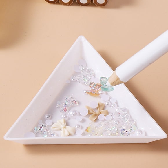 BALAHAPY 1Jgo Bandejas Plásticas De Clasificación Triangular Con Pinzas De Acero Inoxidable Para Joyería
