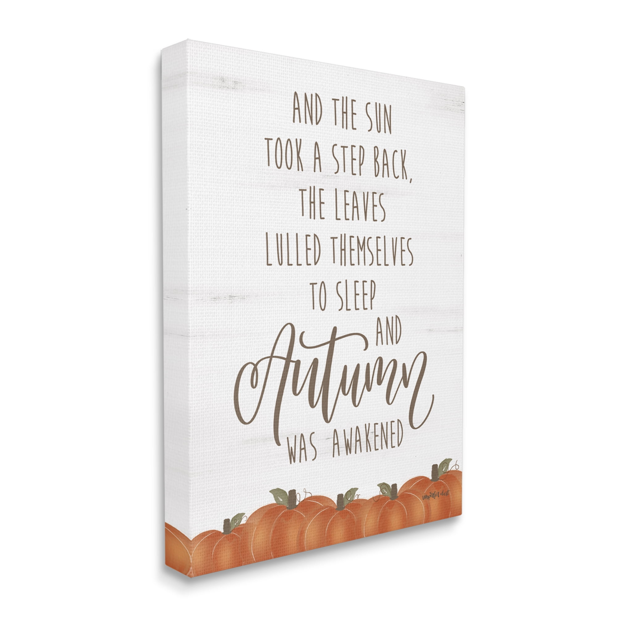 Stupell Industries Autumn Awakened Phrase Inspirational Painting Gallery Wrapped Canvas Print Wall Art, 24 x 30