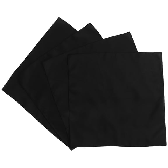 OFFIGAM 4-Pack Black Cloth Napkins Reusable Polyester Fabric Washable Dinner Napkins for Wedding Party Banquet Table Decor