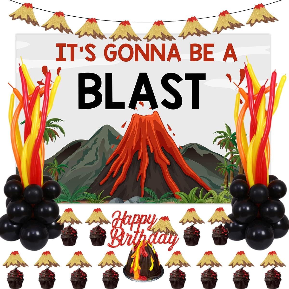Volcano Party Decoration Hot Lava Party, It's Gonna Be A Blast Backdrop