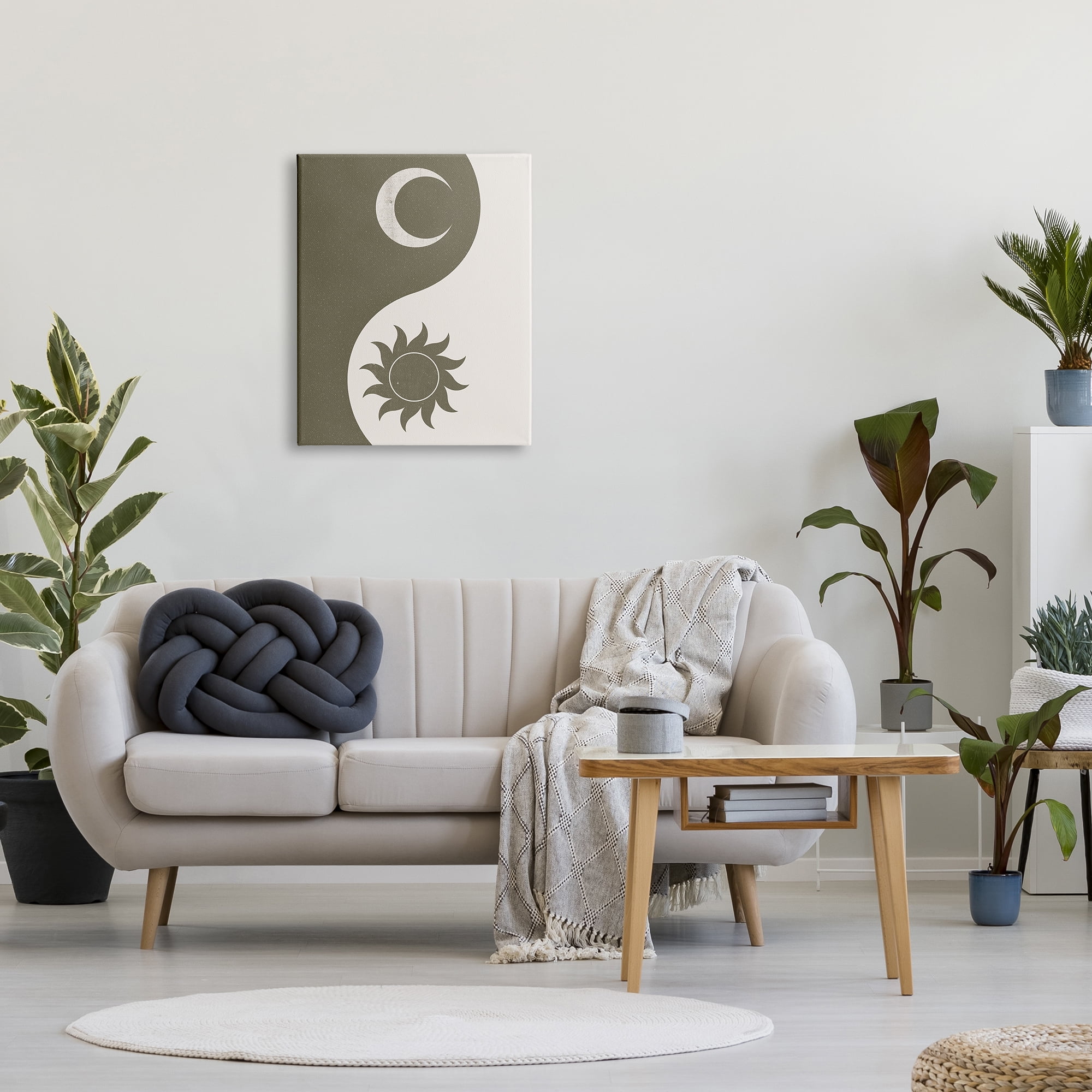 Stupell Industries Solar & Lunar Yin Yang Shape Spiritual Motif Graphic Art Gallery Wrapped Canvas Print Wall Art, Design by JJ Design House LLC