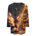 Womens Christmas Costumes 2024 Christmas Tree Graphic Tunic 3/4 Sleeve