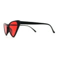 thumbnail image 3 of Womens Hippie Thin Plastic Goth Mod Cat Eye Sunglasses Black Red, 3 of 4