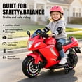 thumbnail image 2 of Xuanlur 24V Electric Motorcycle for Kids, Kids Motorcycle with Training Wheels, LED Light Up Wheels, Dual 390 Motors, Speed Up to 7 mph, Bluetooth Music, Ride On Toy for Kids 3-8 Years Old, Red, 2 of 8