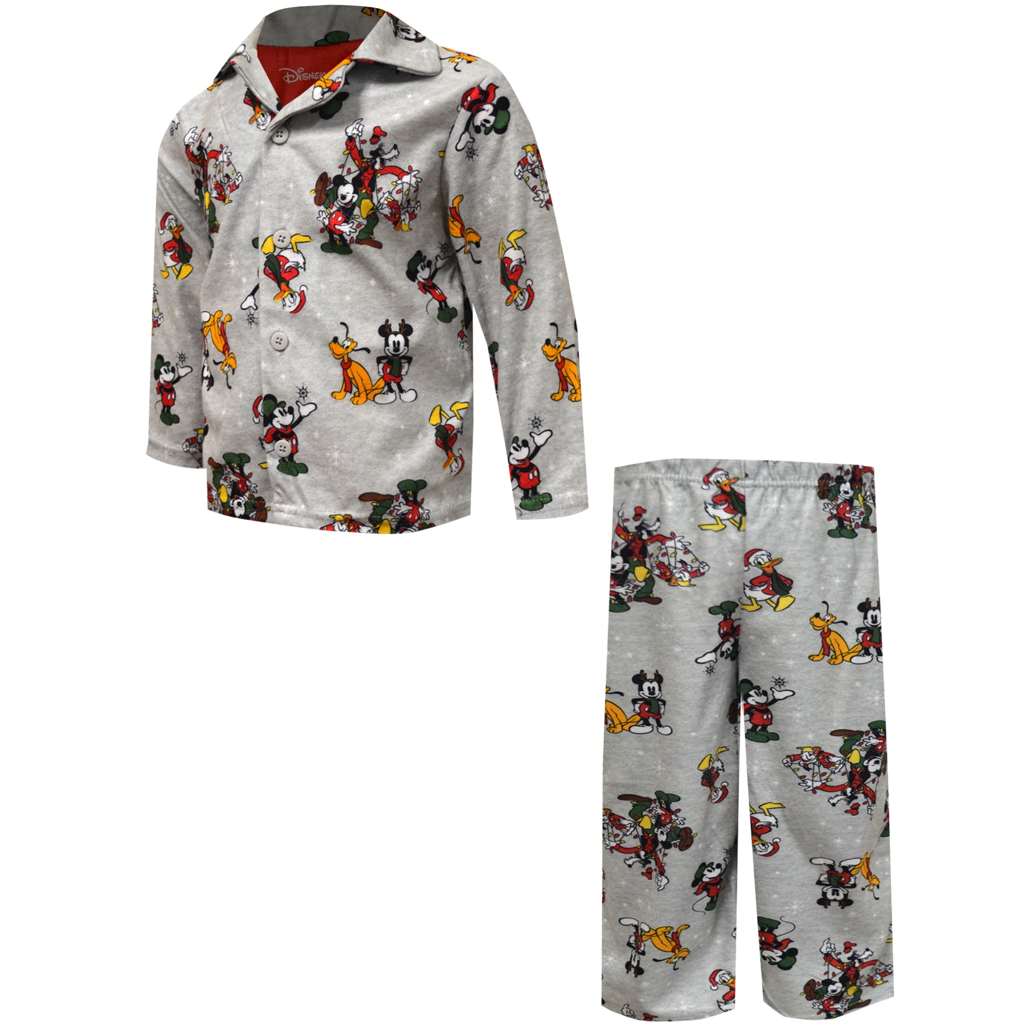 Favorite Characters Boys Disney Mickey Mouse Christmas Flannel Toddler Pajamas 4T