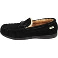 thumbnail image 2 of Norty Mens Genuine Leather Cowhide Suede Slippers - Moccasin Slip On Loafer 39862-13D(M)US Black, 2 of 7