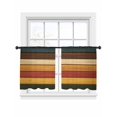 thumbnail image 6 of Vintage Sheer Curtains for Living Room Bedroom Vintage Wooden Farmhouse Striped Sheer Curtains 45 Inch Long 2 Panels Set Light Filtering Curtain Window Treatments Drapes for Dining Room, 6 of 6