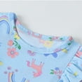 thumbnail image 3 of HWJAD Toddler Girl Long Sleeve Dresses Ruffle Unicorn Cotton Casual A-Line Dress for Girls Holiday Party 2-8Y, 3 of 8
