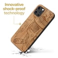 thumbnail image 3 of Case Yard Wooden Case Outside Soft TPU Silicone Slim Fit Shockproof Wood Phone Cover for Girls Boys Men and Women Supports Wireless Charging New Orleans Sugar Skull Design case for iPhone-12-Pro-Max, 3 of 7
