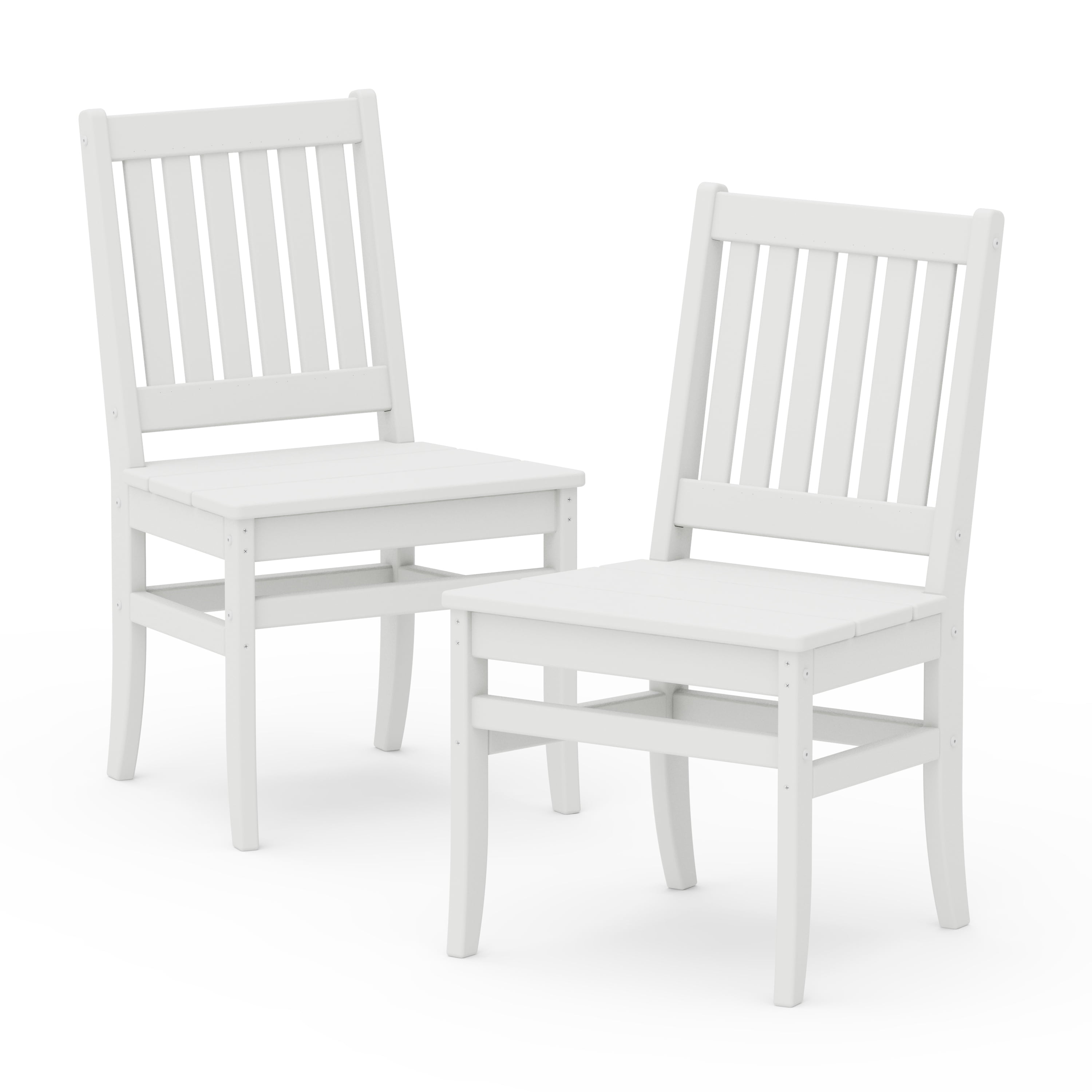 Better Homes & Gardens by POLYWOOD Southlake Outdoor Dining Side Chair (2 Chairs), All-Weather HDPE, Patio Seat, White