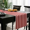 thumbnail image 4 of Red Striped Cotton Linen Table Runner 18 x 72 inch Christmas Farmhouse Red White Stripes Non-slip Rectangular Dining Table Decor for Wedding Party Holiday Dinner, 4 of 8