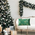 thumbnail image 4 of ​Christmas Deer Lumbar Pillow Cover, Rectangular Decorative Cushion Case with Invisible Zipper, Super Soft Holiday Decor for Sofa Bed Living Room​​ Green, 4 of 6