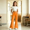 thumbnail image 2 of Glisme Girls Slim Fit Casual Pants with Pockets Solid Color Casual Trousers for Girls Everyday Comfort and Playwear, 2 of 7