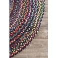 thumbnail image 2 of 3x5 Ft Oval Blue Shade Multi Cotton Area Rug, Hand-Woven, Reversible, Farmhouse Boho Style, Durable & Pet-Friendly Rug for Living Room, Dining Room, and Bedroom, 2 of 4