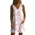 thumbnail image 5 of Summer Dresses for Women 2026 Plus Size V-Neck Sleeveless Floral Printed Summer Flowy Casual Midi Dress Beach Vacation Sundresses with Pockets, 5 of 8