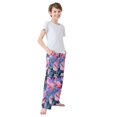 thumbnail image 4 of FORMRS Kids Pajama Pants with Pockets Size 6-8Y Boys Lounge Sleep Bottoms, Colorful Art Flowers, 4 of 8