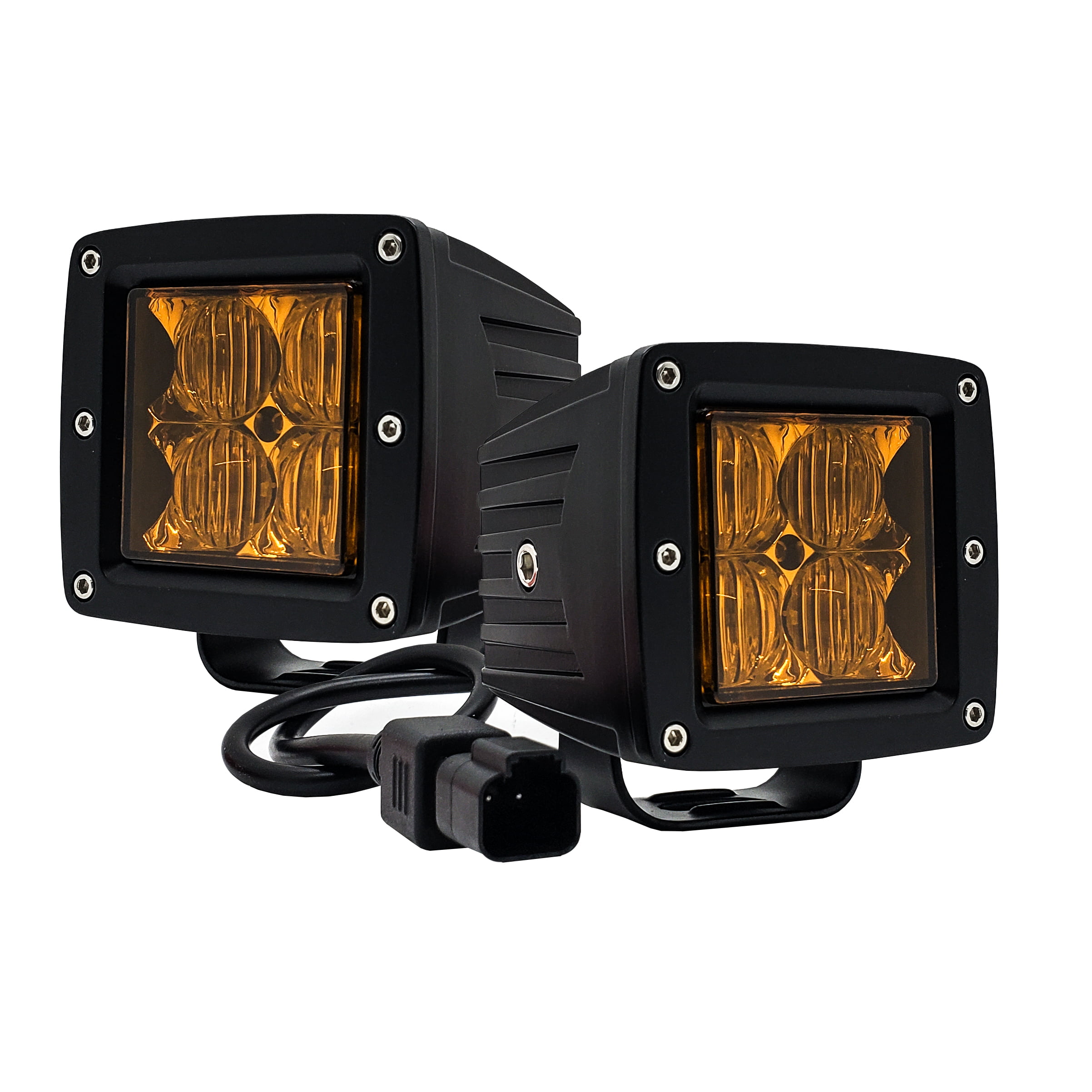 TRUE MODS 3 120W LED Pods Offroad Driving Ditch Light Cube [Amber Turn  Signal Marker Light] Off-Road Fog Lights for UTV ATV Jeep Wrangler Truck