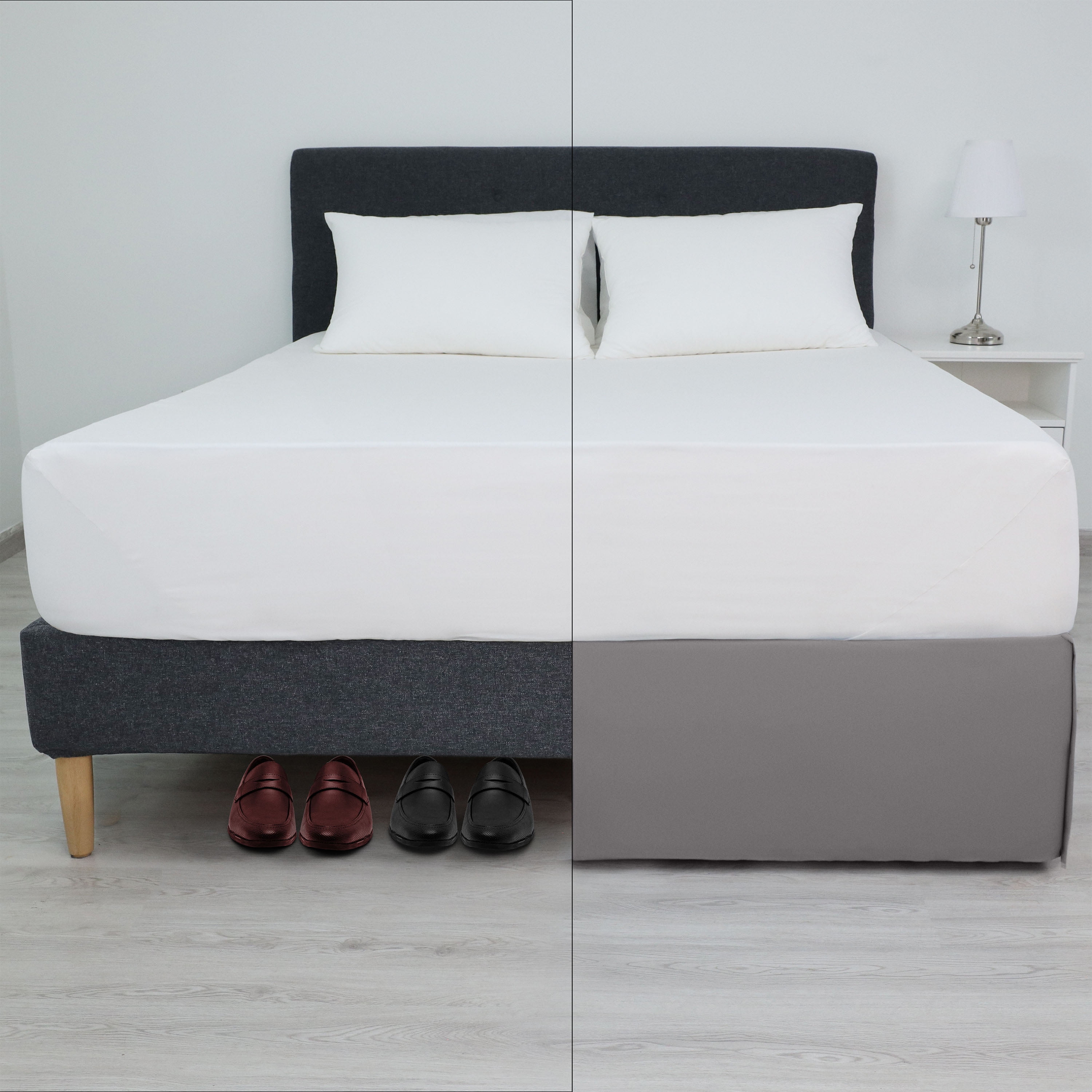 Martex Queen Bed Skirt | Inverted Pleat Microfiber | 15" Drop Easy Care | Gray