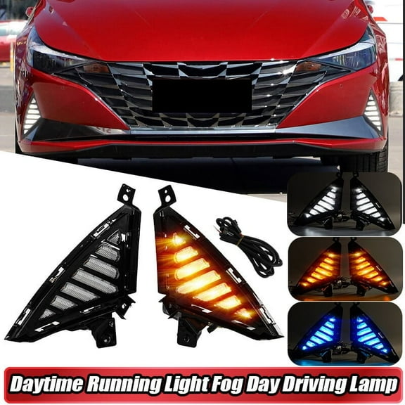 Woudy Daytime Running Light Fog Lamp DRL w/ Turn Signal for Hyundai Elantra 2021-2023