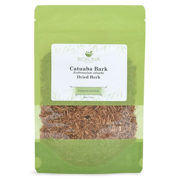 Biokoma Pure and Natural Catuaba Bark (Erythroxylum catuaba) Dried Herb 100g (3.55oz) in Resealable Pack Moisture Proof Pouch - Herbal Tea, No Additives, No Preservatives, Kosher