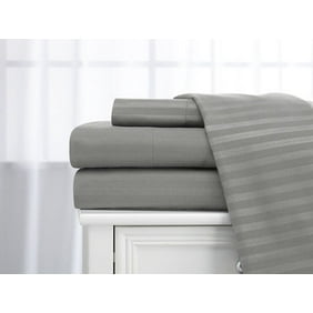Deluxe Home 100 Cotton 400 Thread Count Dobby Stripe Sheet Set Queen Beige Walmart Com Walmart Com
