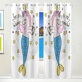 thumbnail image 3 of Coolnut Fairy Unicorn Thermal Insulated Blackout Grommet Printed Window Curtain - 84x55 in - 100% Polyester 2 Panels, Symmetry, 3 of 5