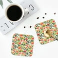 thumbnail image 4 of Yiaed Fruits Peach1 Print Leather Coasters for Drinks - Cup Coasters Coffee Table Kitchen Table Bar, Home & Office Gifts Handmade Drink Coasters-Square, 4 of 6