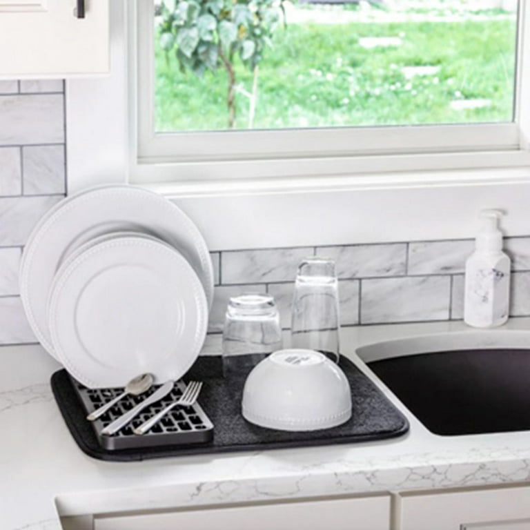  Dish Drying Mat for Kitchen Counter, Microfiber Dish