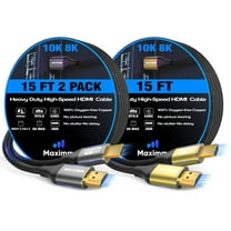 Maximm HDMI 2.1 Cable 15 Feet, Multicolor, 2 Pack, 8K 60Hz 4K 120Hz Ultra High Speed, 48Gbps, eARC, Dolby Vision
