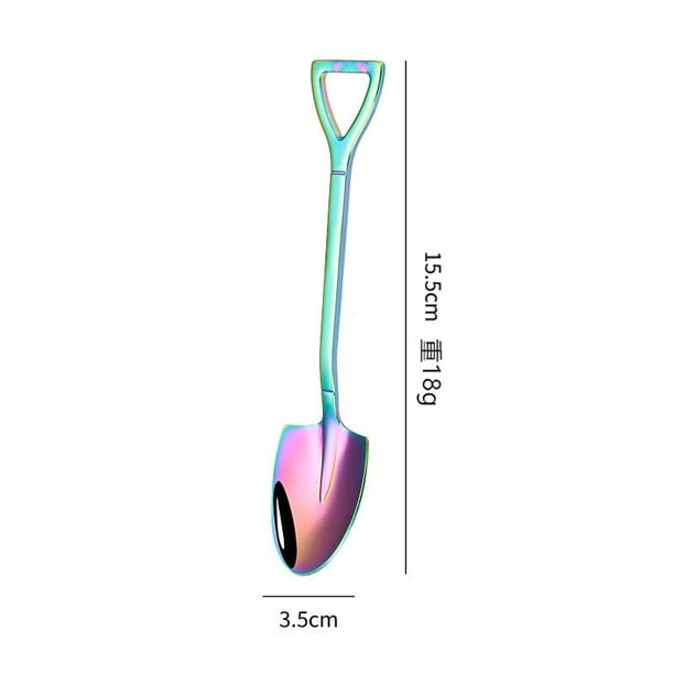 Cuchara de pala de acero inoxidable de 2/4/6/8 piezas, vajilla de cocina Retro, sandía, helado, miel, cuchara con personalidad creativa como regalo Fivean unisex